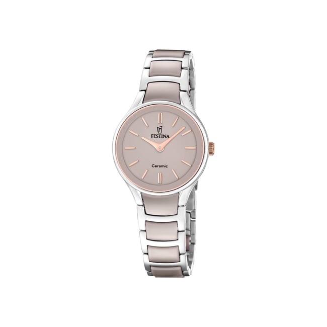 Montre Analogique  CERAMIC argenté beige argenté <span itemprop=