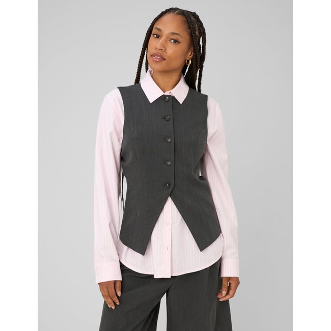 Gilet sans manches gris anthracite <span itemprop=