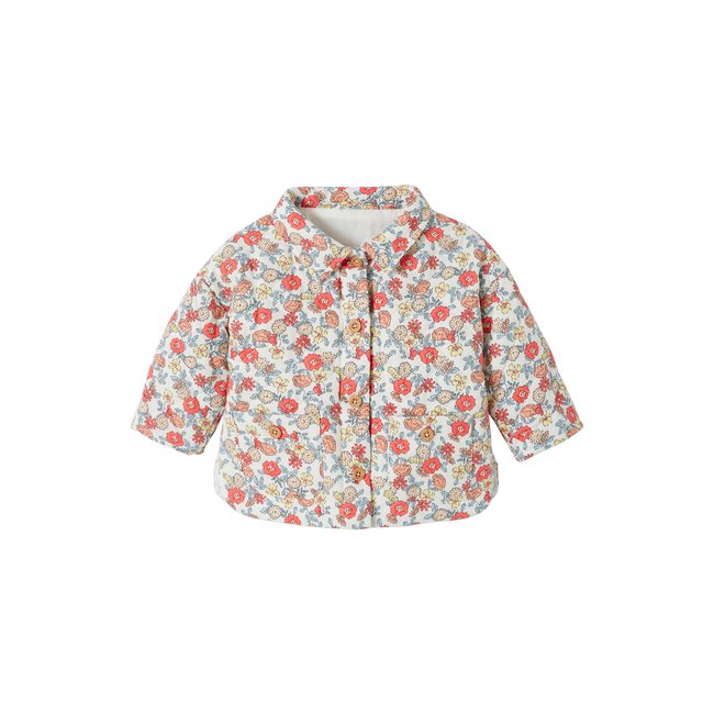 Veste matelassée en gaze de coton écru <span itemprop=