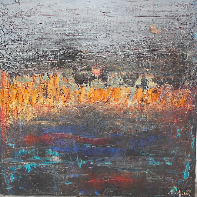 Tableau gris d'argent - HEXOA