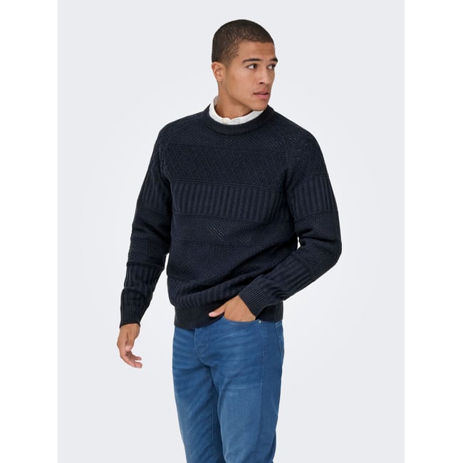 Pull En Maille dark navy <span itemprop=