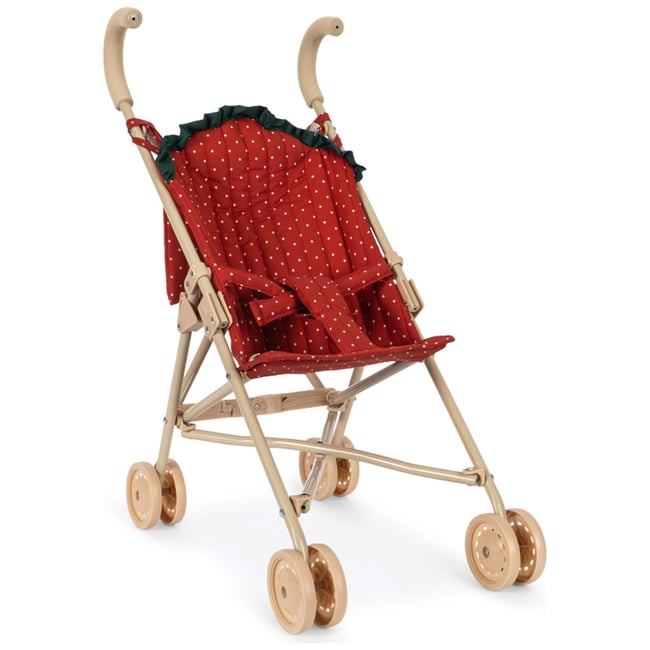 Poussette pour poupée rouge, blanc <span itemprop=