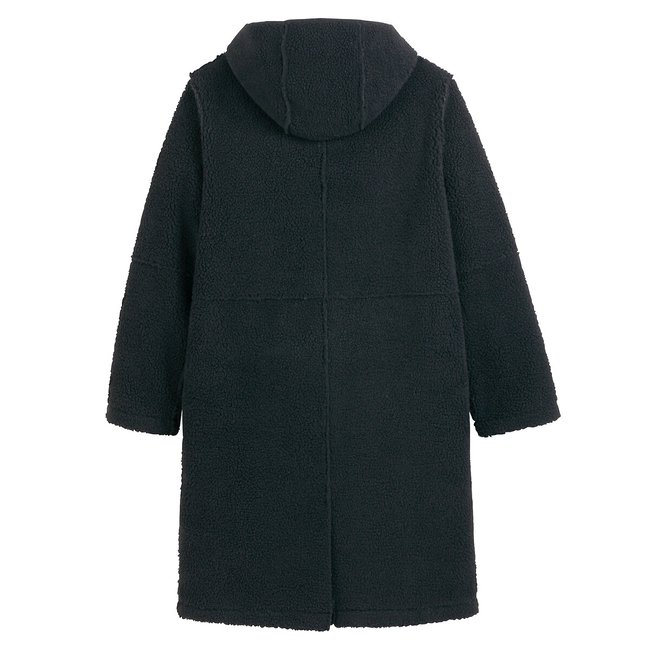 Sherpa mid length coat with integral hood Anne Weyburn La Redoute