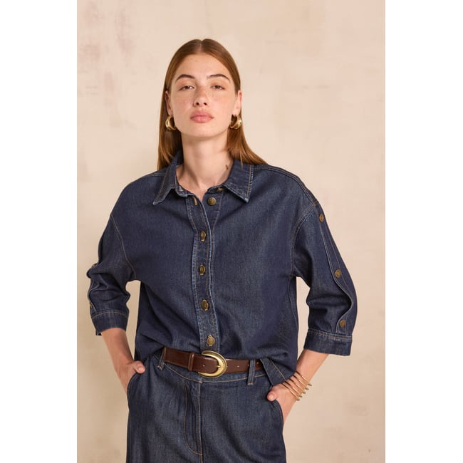 Chemisier en denim à manches 3/4 MILO rinse <span itemprop=