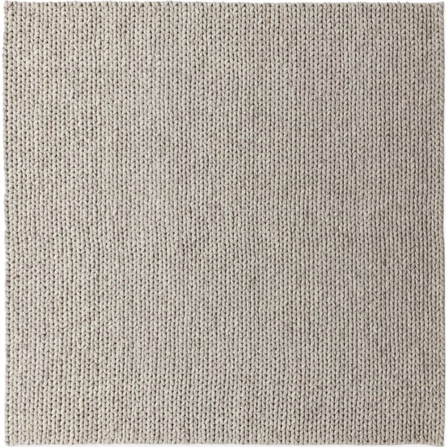 Tapis en laine tricotée main Couleur gris <span itemprop=