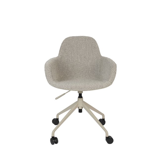 Chaise de bureau en tissu bouclette avec accoudoirs pivotante à roulettes- ALBERT KUIP - ZUIVER