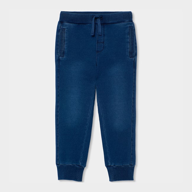 Pantalon molleton garçon denim bleu <span itemprop=