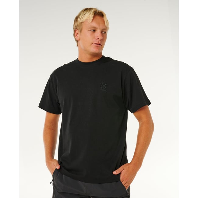 T-shirt SEARCH EMBROIDERY TEE noir <span itemprop=
