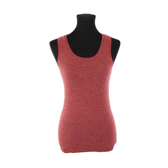Top sans manche en cachemire - Bon État rouge <span itemprop=