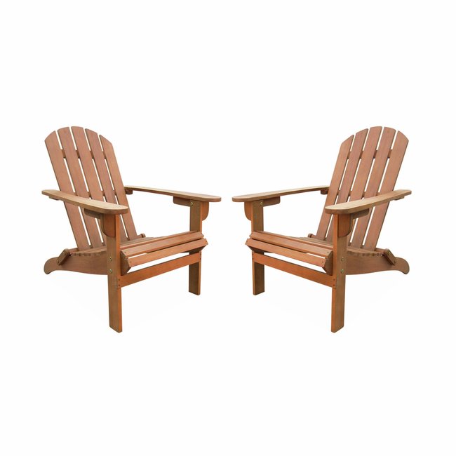 Fauteuil de jardin bois d'eucalyptus (lot de 2) ADIRONDACK SALAMANCA X2 bois <span itemprop=