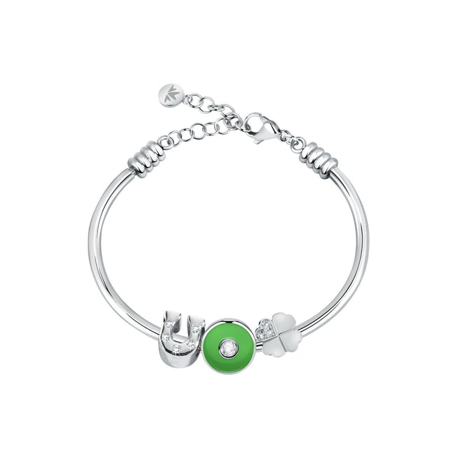 Bracelet en Acier, Émail, Cristaux DROPS silver <span itemprop=