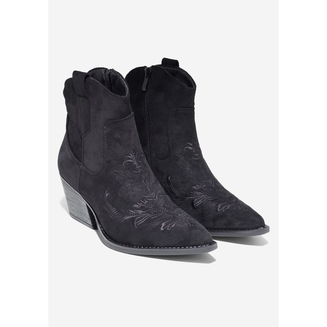 Bottines esprit western noir <span itemprop=