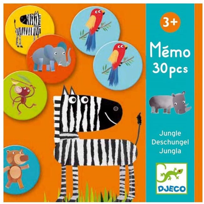 Jeux Éducatifs - Mémo Jungle, 30 pièces multicolore <span itemprop=