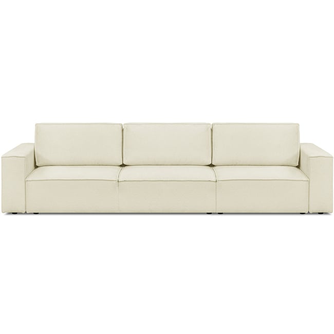 Canapé convertible 5 places en tissu bouclé - HARPER MOD Couleur ecru <span itemprop=