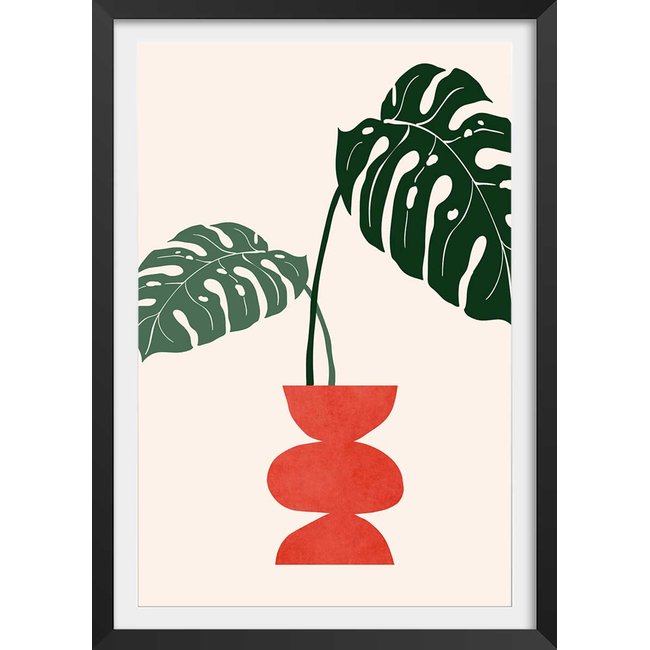 Affiche fleurs Deco vase monstera - HEXOA