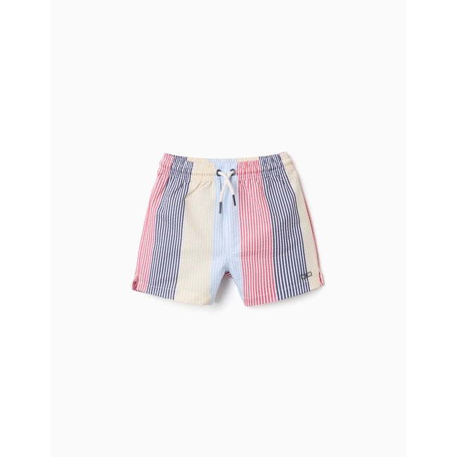 Short de bain à rayures et cordon de serrage You&Me rouge <span itemprop=