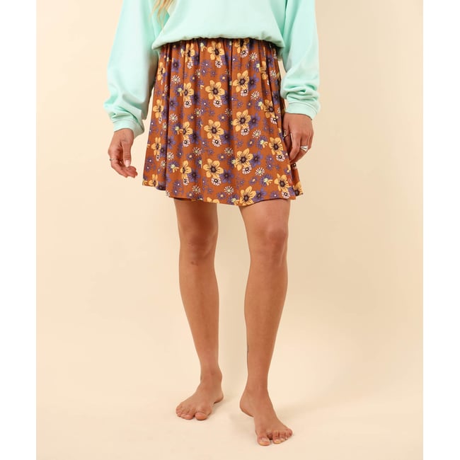 Jupe mini en viscose imprimée LAVITRA v002230 <span itemprop=