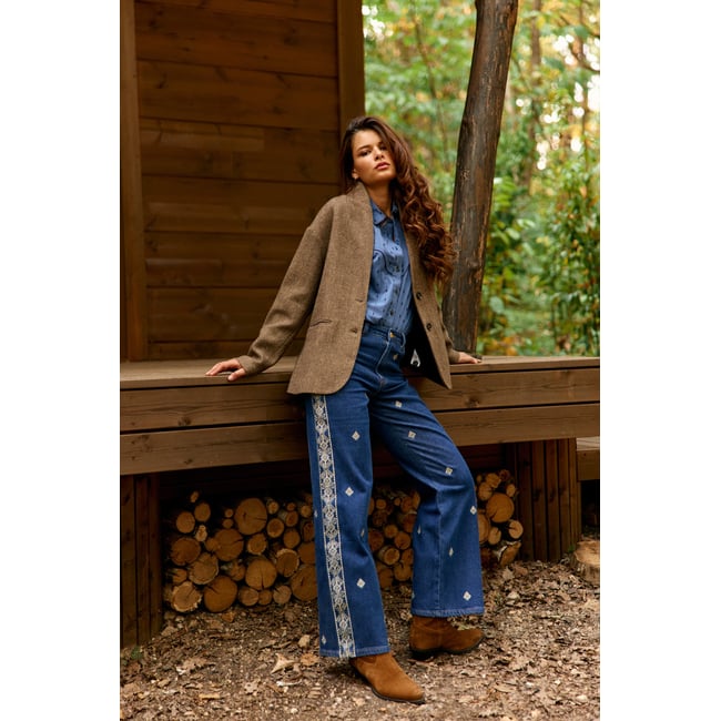 JEAN imprimé ethnique ZEPHYRA 94-wash <span itemprop=