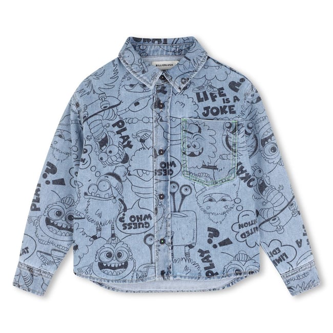 Chemise en denim double stone+bleach <span itemprop=