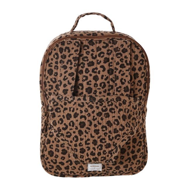 Sac à dos porte-poupon léopard Vertbaudet et Envie de fraise marron <span itemprop=