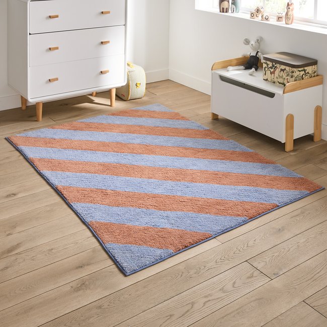 Tappeto bambino a righe cotone riciclato, Izalio multicolore LA REDOUTE INTERIEURS