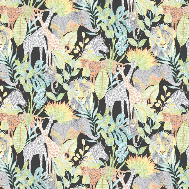 50x1000cm Into The Wild Wallpaper, midnight jungle, HARLEQUIN