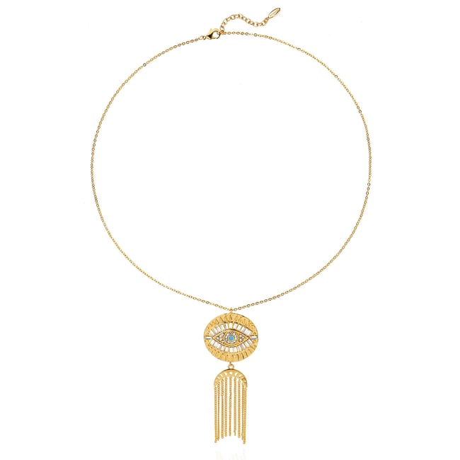 Collier chaîne avec pendentif central MYTHE doré <span itemprop=