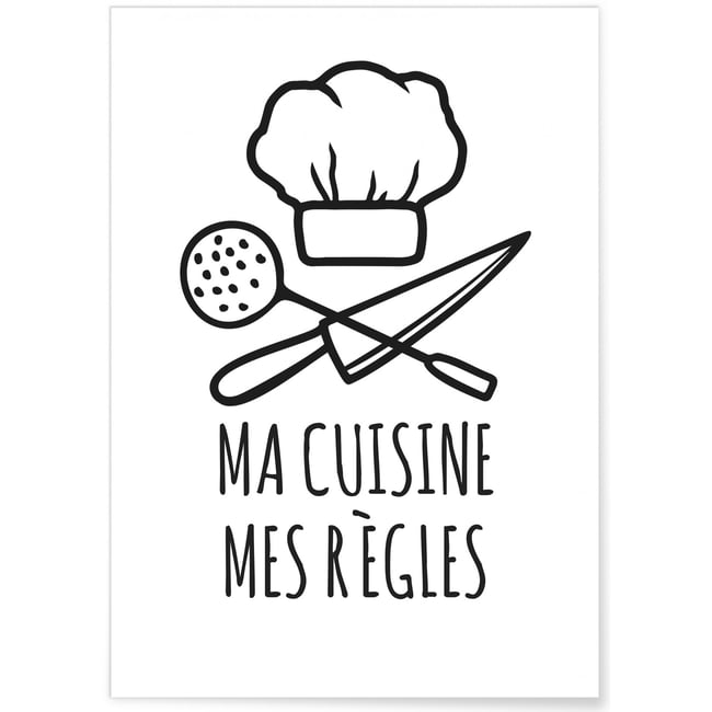 Affiche Ma cuisine - Mes règles Couleur blanc <span itemprop=