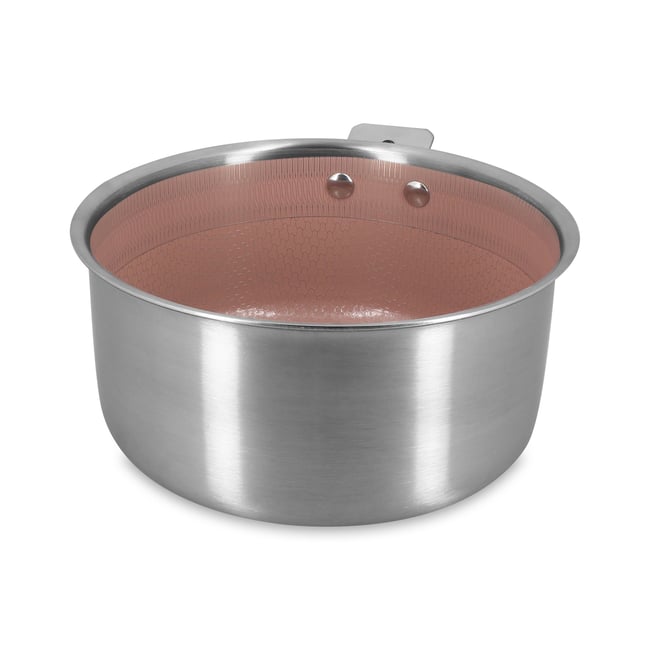 Casserole 20cm en acier inoxydable, AGLAE inox-rose <span itemprop=