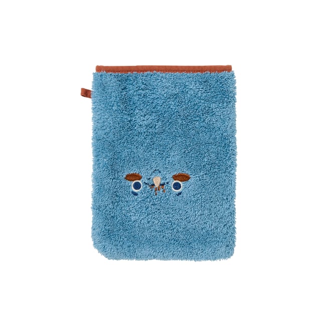 Gant de toilette DINOFUL bleu celeste <span itemprop=