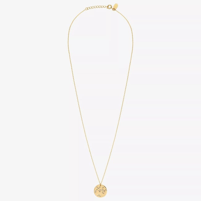 Collier doré sagittaire - galaxie - Sagittaire cristal blanc <span itemprop=