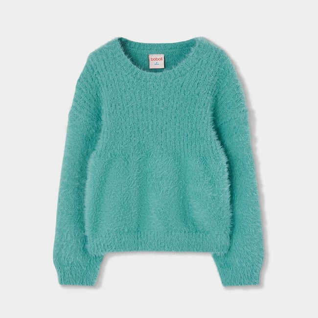 Pull fille vert <span itemprop=