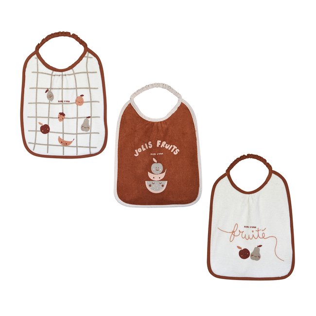 Lot de 3 bavoirs elastique ozkan eponge - SUCRE D'ORGE