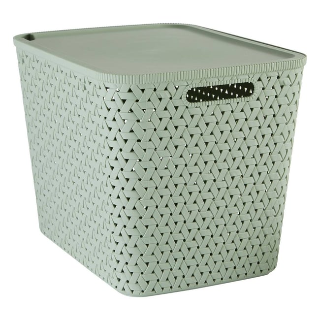Panier de rangement 28L TRESSY Couleur vert olive <span itemprop=