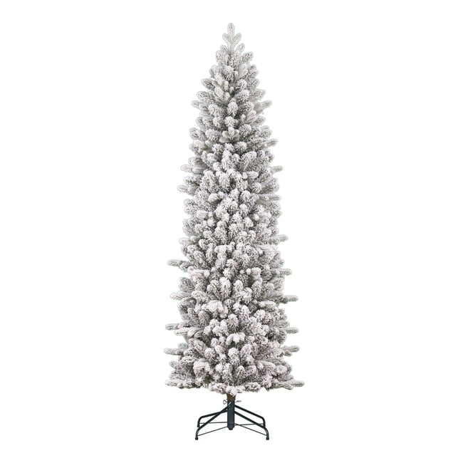 Sapin de Noël artificiel étroit et enneigé H260 cm HARMA Couleur vert <span itemprop=