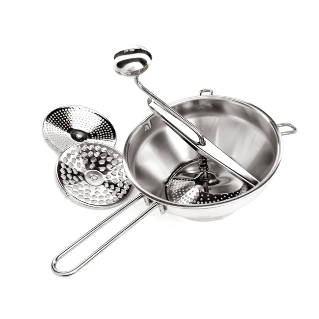 Moulin à légume professionnel 3 grilles 20 cm argent / métallique <span itemprop=