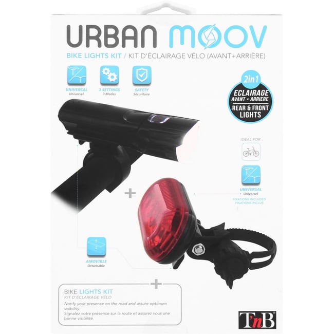 Lumière Avant Et Arriere Velo noir <span itemprop=
