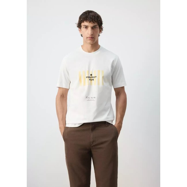 T-shirt 100 % coton motif blanc <span itemprop=