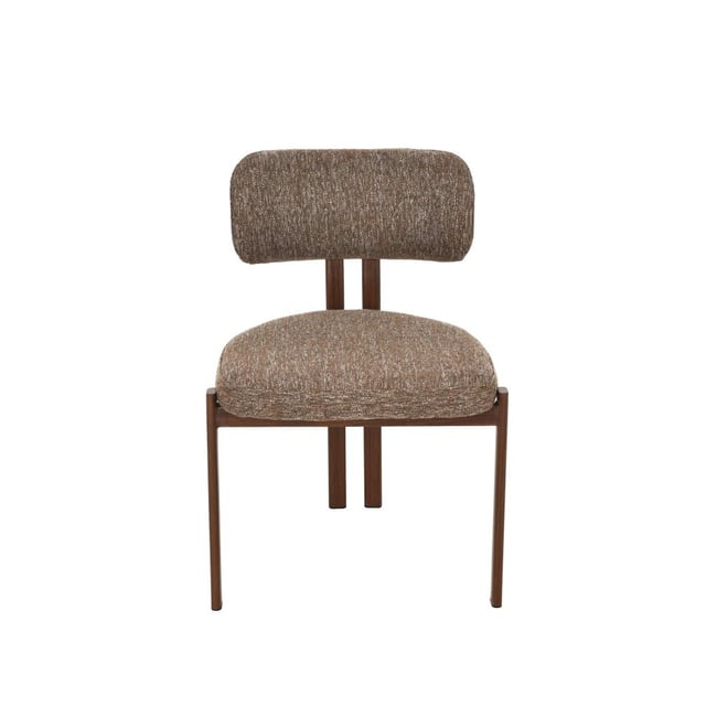 Chaise de salle à manger en tissu avec piètement finition noyer Gleen (lot de 2) Couleur marron <span itemprop=