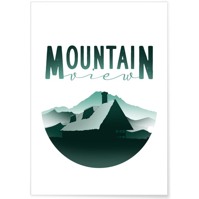 Poster Mountain View Couleur blanc <span itemprop=