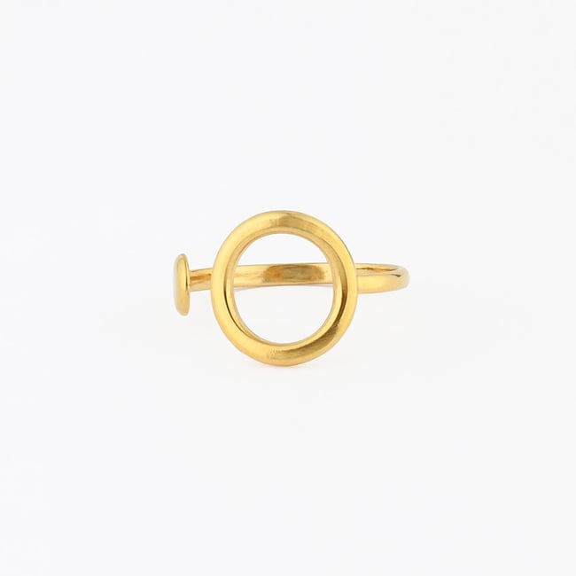 Bague ouverte en acier inoxydable doré <span itemprop=