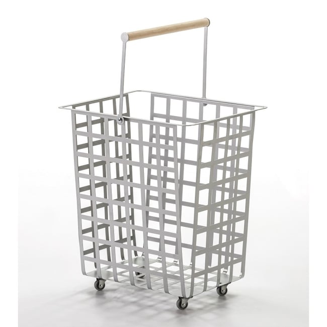 Set de 2 grands paniers multi-usages avec roulettes et poignée en bois. ZESTA - DON HIERRO