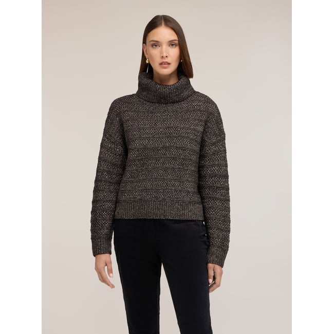 Col roulé épais gris <span itemprop=