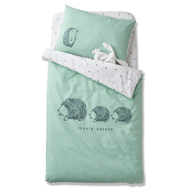 Housse de couette Bio Collection LOVELY NATURE vert/ivoire <span itemprop=