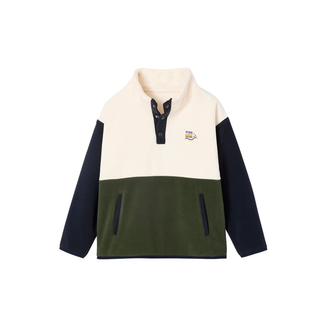 Sweat polaire manches longues vert <span itemprop=