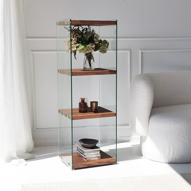Полка для книг, Aqua / Аква 4 натуральное плетение SO'HOME