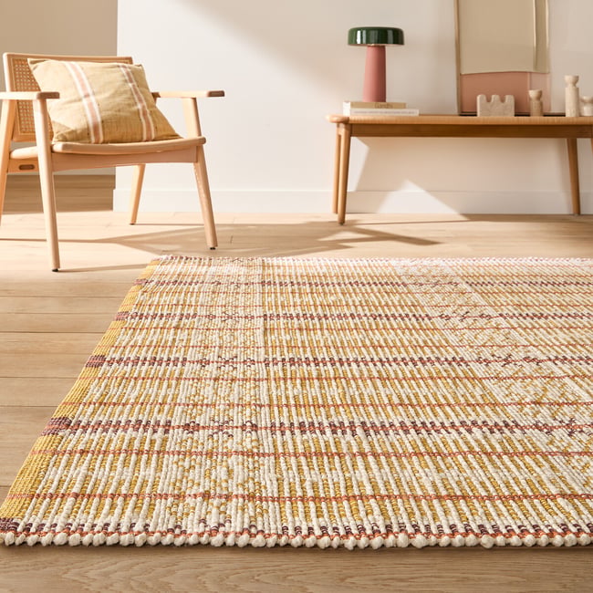 Tapis en 71% jute, motifs lignes, TRENZA Couleur multicolore <span itemprop=