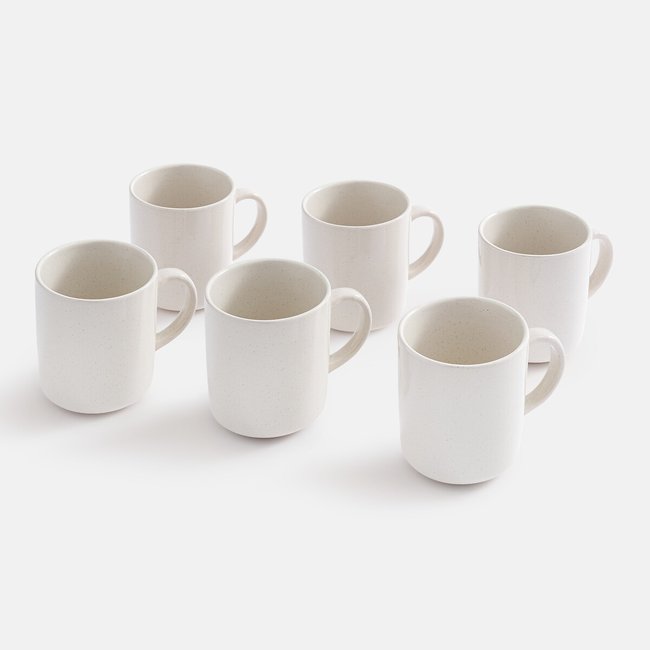 Set of 6 Tecka Speckled Stoneware Mugs, ecru , LA REDOUTE INTERIEURS