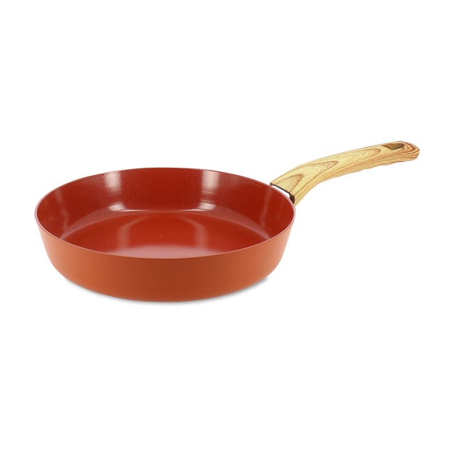 Poêle 24cm en aluminium recyclé, COLORAMA brique <span itemprop=