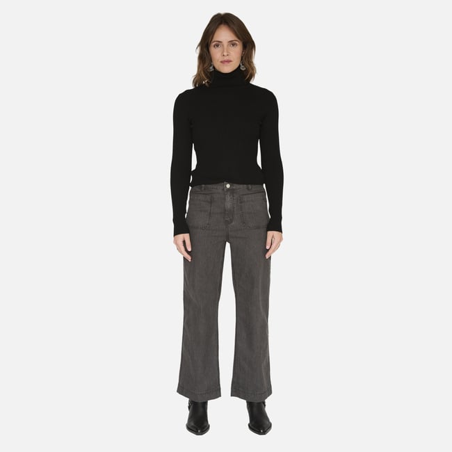 Jean THE FRIDA BOBBY STRIPES grey <span itemprop=